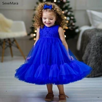 puffy a line girls dresses tea length princess birthday party gowns children prom christmas new year photography