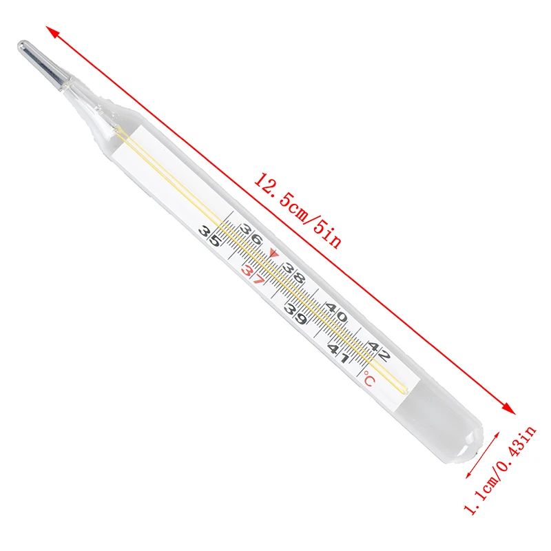 

1 Pcs Large Size Screen Body Temperature Measurement Device Clinical Armpit Glass Mercury Thermometer Home Health Care Product