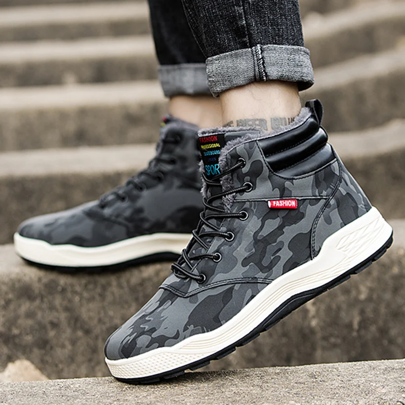 UPUPER/Модная зимняя мужская обувь теплая водонепроницаемая зимние кроссовки для