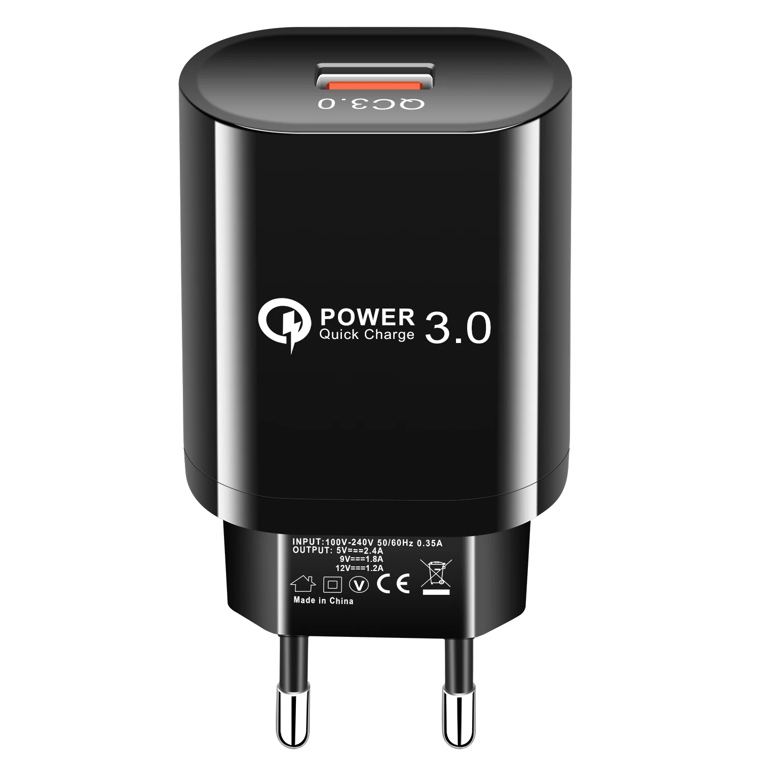 QC3.0 однопортовое быстрое зарядное устройство для мобильного телефона USB зарядное устройство для путешествий смарт-планшет зарядная головка