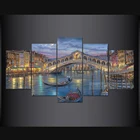Венеция, Италия, река, мост, ночная вода, город, алмазная живопись своими руками, мозаика, вышивка, наборы для вышивки крестиком, Рождество, домашний декор