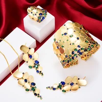 godki 2022 new charms 3pc bracelet ring earring set for women wedding bridal cubic zircon dubai party wedding jewelry gift boho