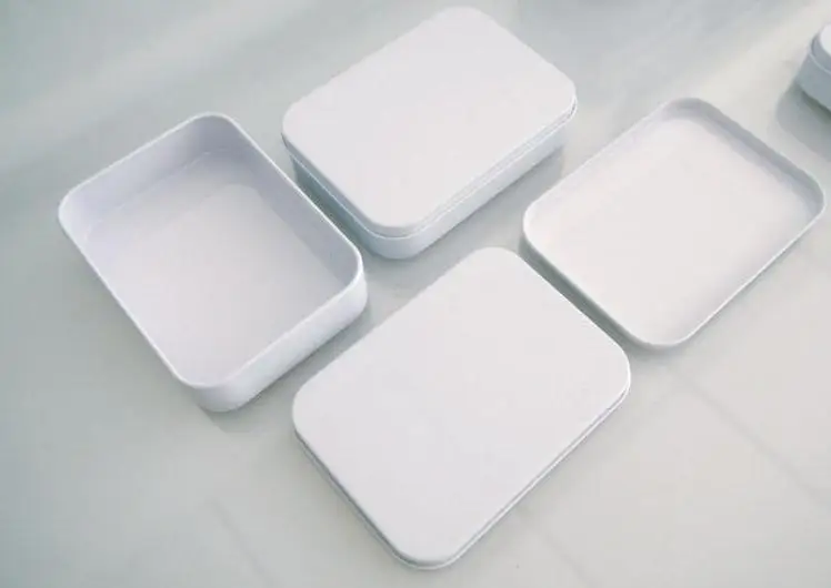 

200pcs/lot Free Dhl/fedex Shipping 110*80*25mm Rectangle White Tea Tin Box Mint Pill Candy Jewelry Storage Box Wholesale