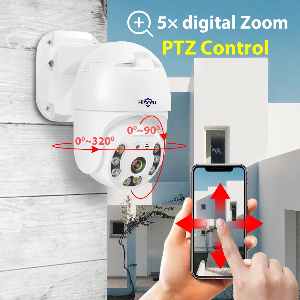 Hiseeu H.265 1080P POE PTZ IP камера 4X цифровой зум 2MP для NVR 48V CCTV система наружная