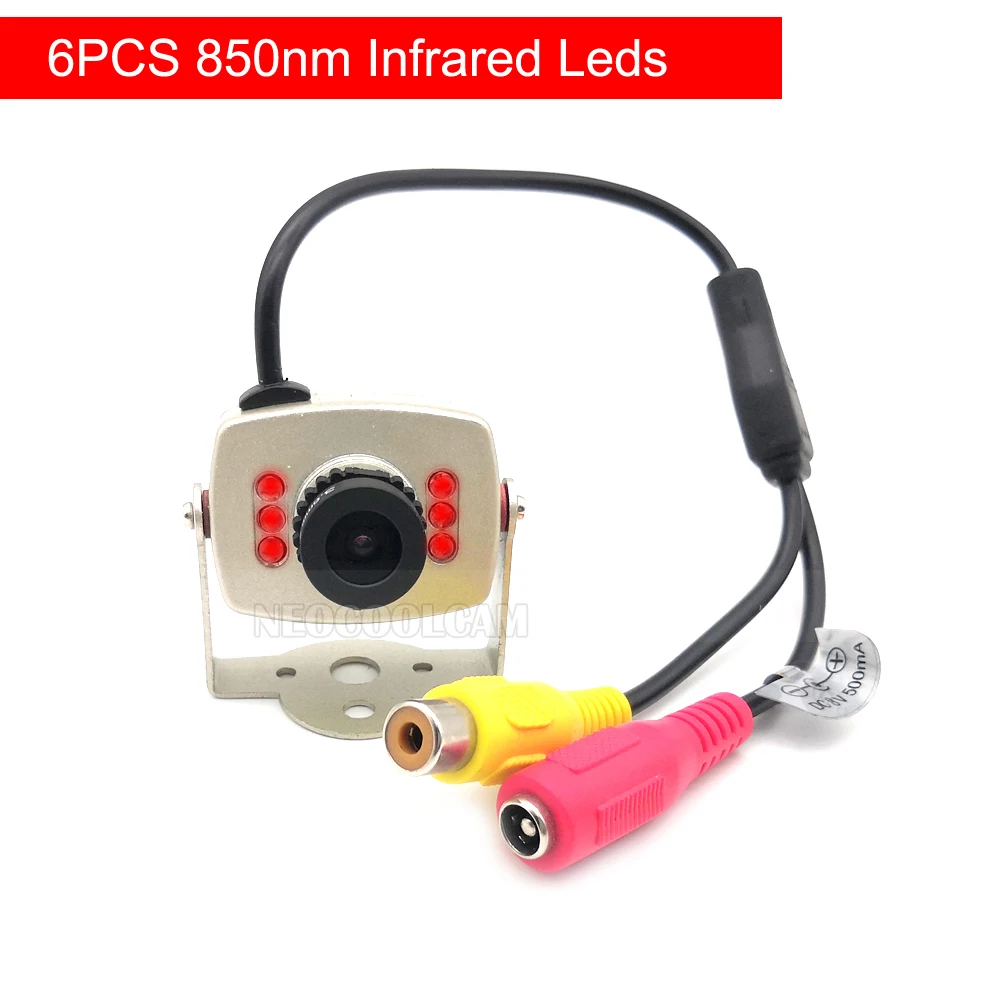HD 700TVL CMOS цветная маленькая металлическая аналоговая мини-камера 850нм