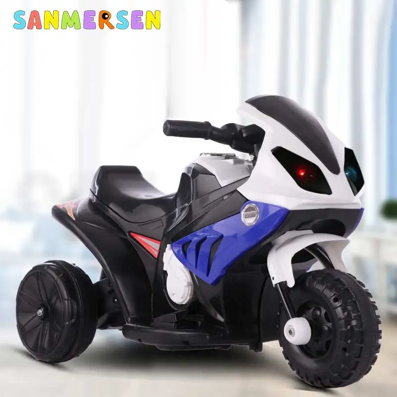 Детский Электрический мотоцикл трехколесный внедорожный с зарядкой автомобиль