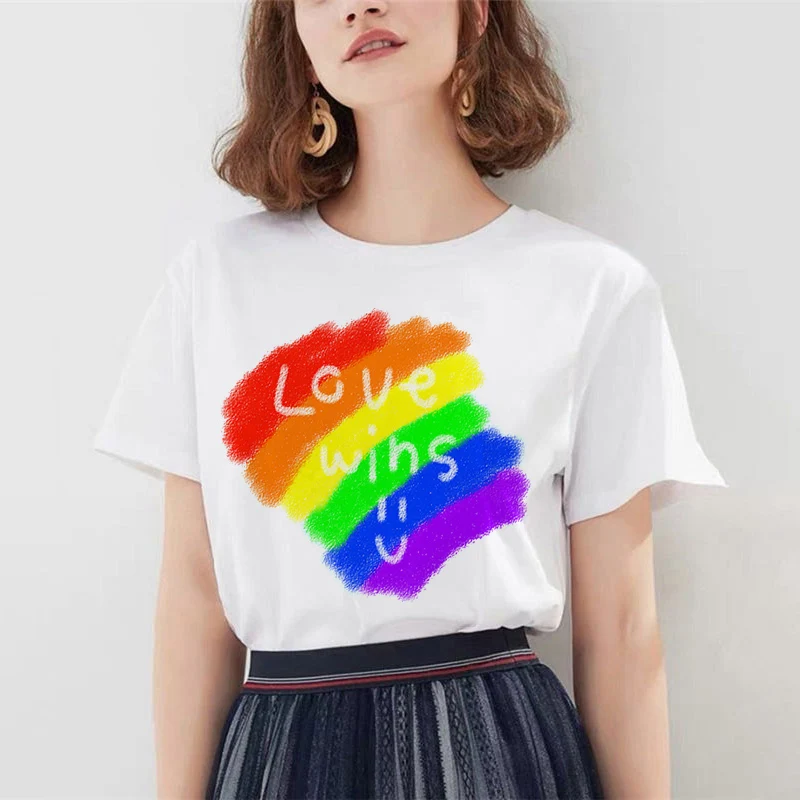 Последний в 2020 году Love Wins love is женские футболки с радужным топом для лесбиянок и