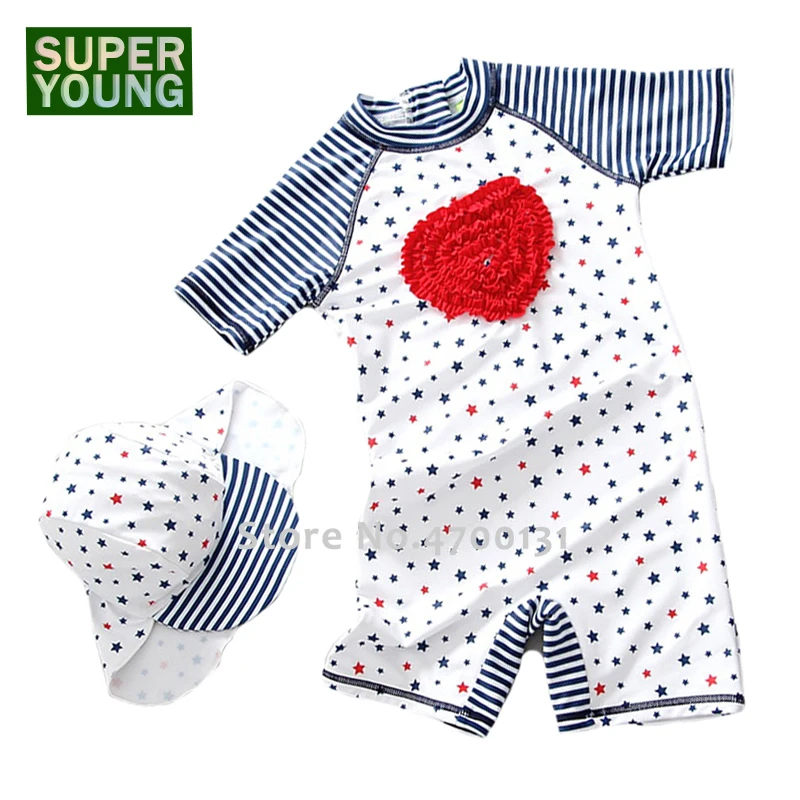 Купальный костюм для новорожденных девочек и мальчиков цельный купальный с