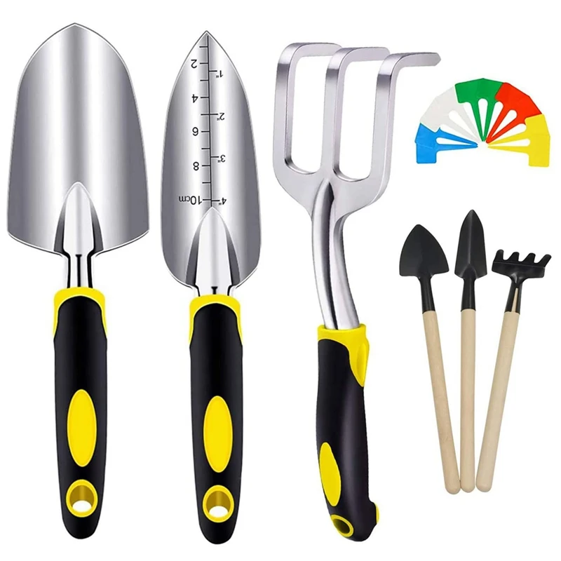 

Garden Tool Set,3Pcs Garden Hand Tools Set Includes Hand Trowel, Transplant Trowel And Cultivator Hand Rake,3Pcs Shovel