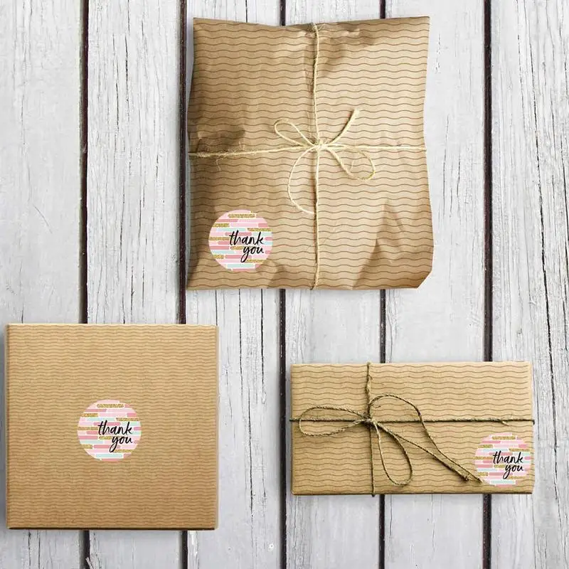 

500Pcs 2.5cm Round Adhesive Scrapbooking Handmade With Love Seal Romantic Christmas Olive Branch Paper Round Label Stickers