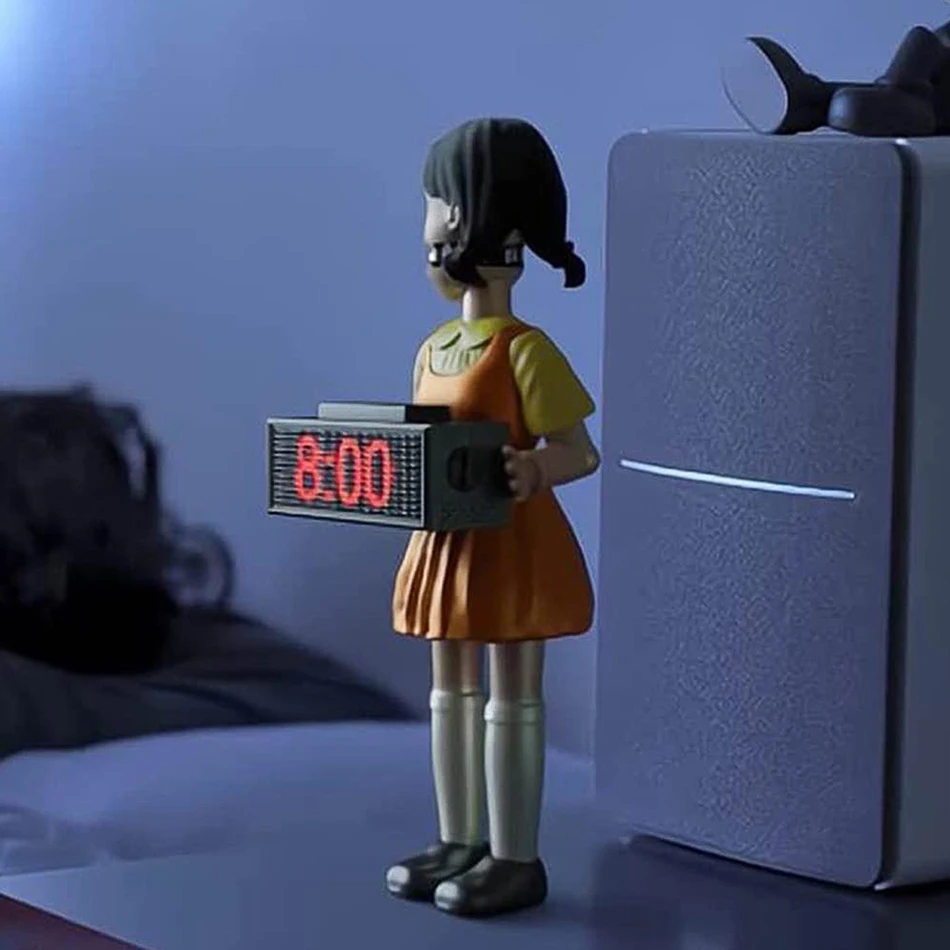 Squid Game Electronics Alarm Clock Fires Bullets Red Green Light Doll Bedroom Desk Decoration Funny 2021 | Дом и сад