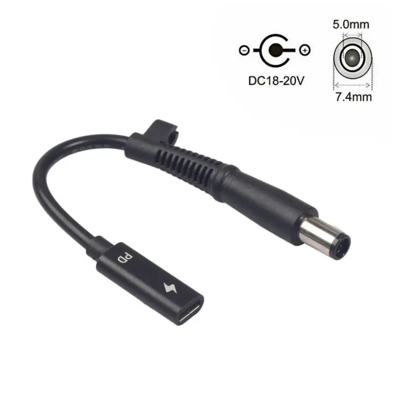 Блок питания компьютера Адаптер кабель Type-C Женский Для HP Мужской конвертер шнур