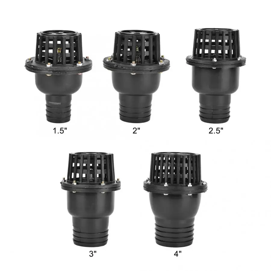 Шаровой клапан для водяного насоса плоский обратный из ПВХ черный жидкости