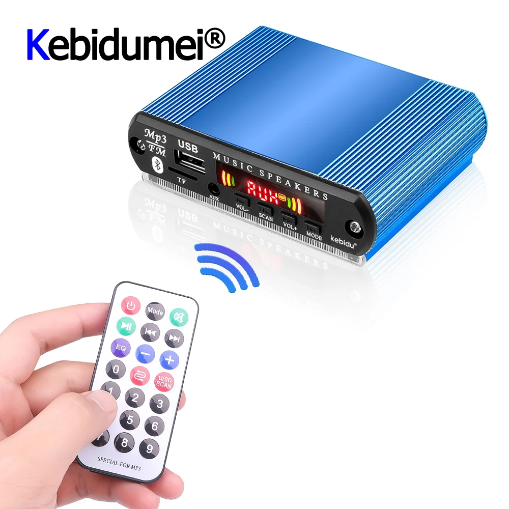 Amplificador de Áudio para Carro Digital com Led e Controle Suporte para Cartão tf de Rádio Mini Decodificador Remoto Usb fm