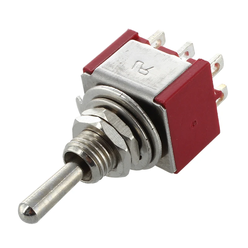 Мини переключатель DPDT ON две позиции Красный 2A 250V 5A 120V|Выключатели| |