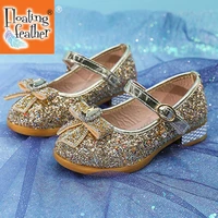 size 26 36 bowknot crystal princess shoes for girls children high heel sequined shoes girls catwalk student show shoes for kids