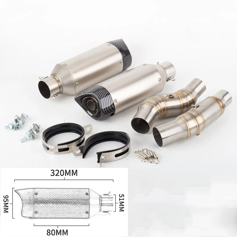 Глушитель выхлопной трубы для KAWASAKI Z1000 Z1000SX 2007-2020 из нержавеющей стали