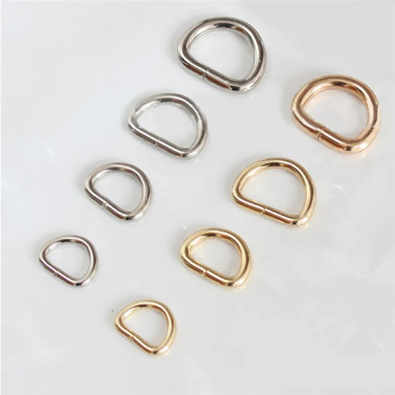 10 шт./лот D кольца ремешок Пряжка внутренняя ширина металлическая полукруглая
