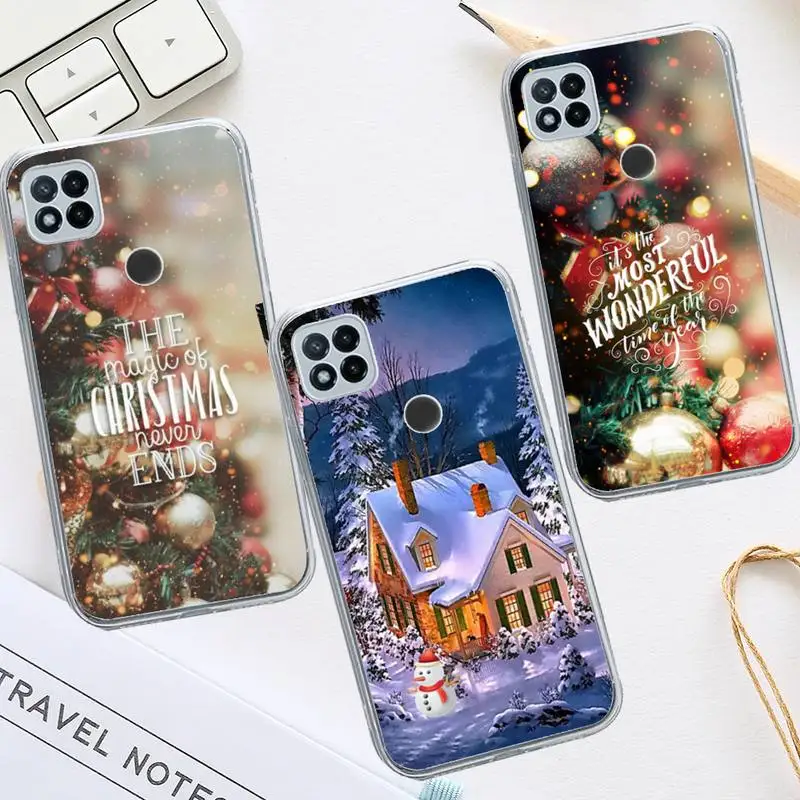 

Merry Christmas Snow Deer Phone Case Transparent for Xiaomi redmi note 8 9 10 11 t lite pro ultra mix 4 k40