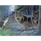 5D алмазная вышивка лес лунный вид волк Diy алмазная живопись вышивка крестиком квадратные круглые стразы наклеенные картины