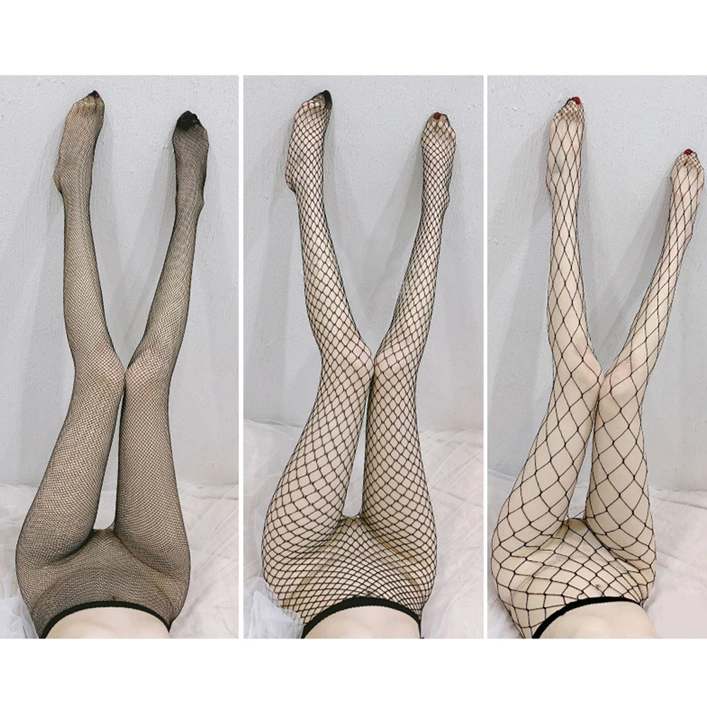 Женские ажурные колготки в сеточку чулки сексуальное женское бельё длинные