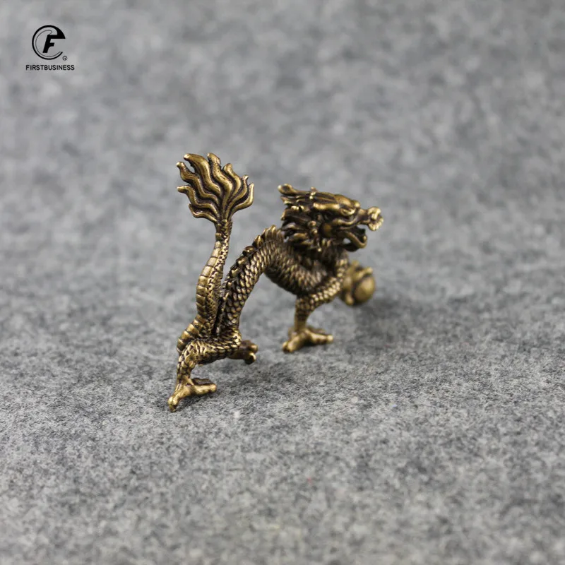 Винтажная медная фигурка зодиака дракон миниатюрное украшение для офиса и