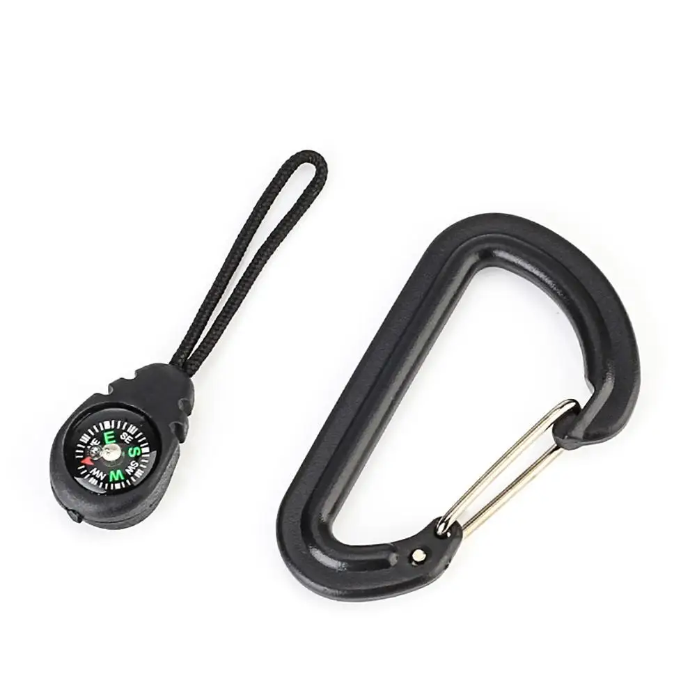2 в 1 Кемпинг Альпинизм Туризм Мини Карабин брелок с компасом вешалка