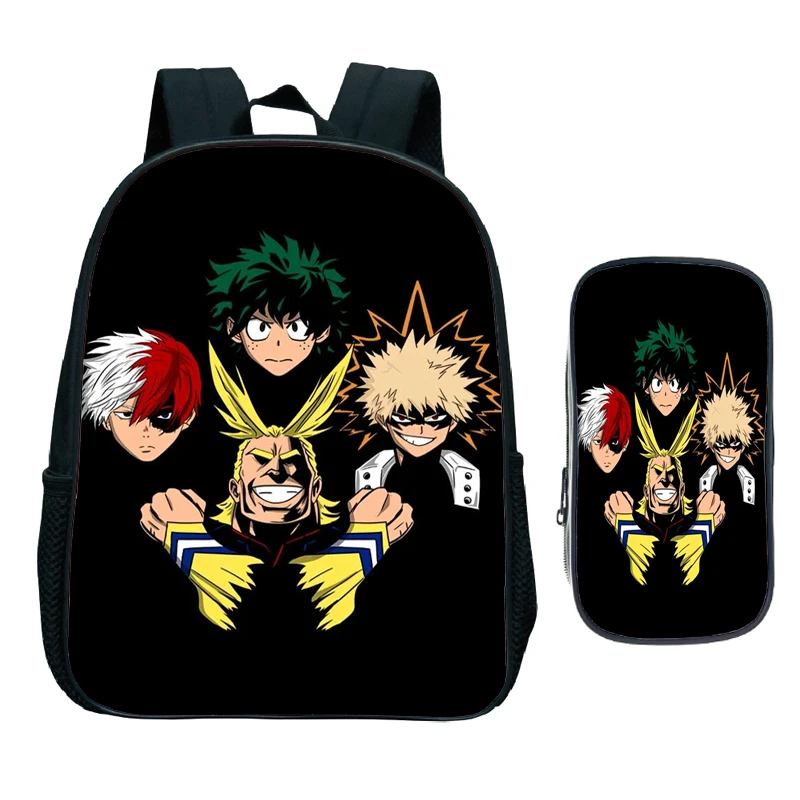 

Cute My Hero Academia boku no hero 2pcs Set Backpack Children Kids Bag Beautiful Pattern Kindergarten Knapsack with Pen Bag