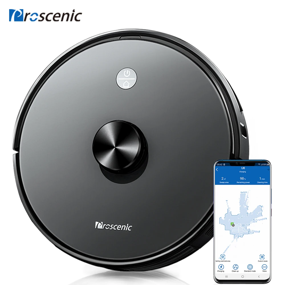 

Proscenic U6 WLAN robot vacuum cleaner robot with laser navigation app Alexa control dust cleaner automatic carpet detection