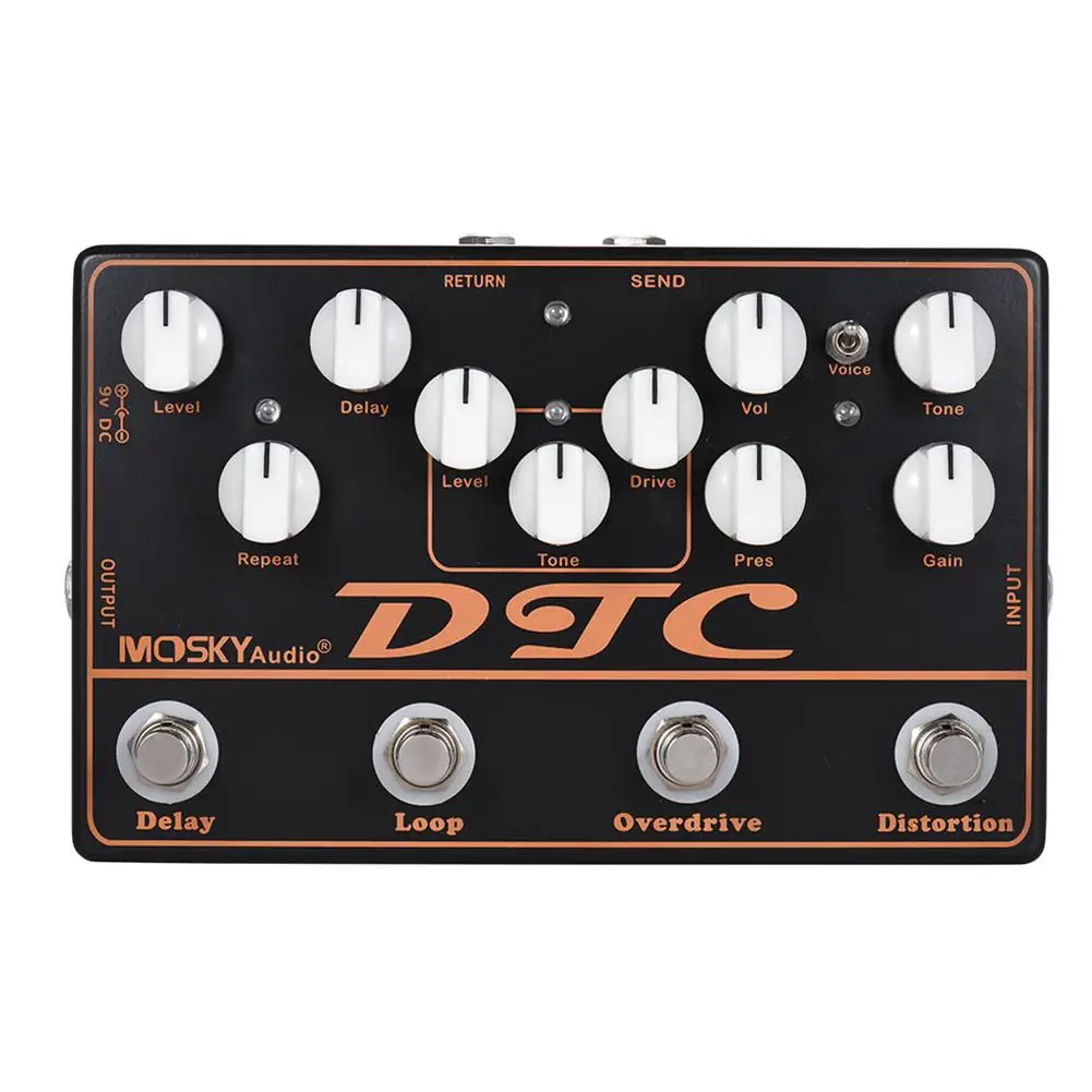 DTC 4 in 1 Guitar Synthesizer Distortion Overdrive Loop Effect String Delay Effect Guitar Accessories