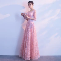 banquet evening dress female 2019 new elegant dignified long temperament ladies slim bridesmaid dress vestidos size s xxl