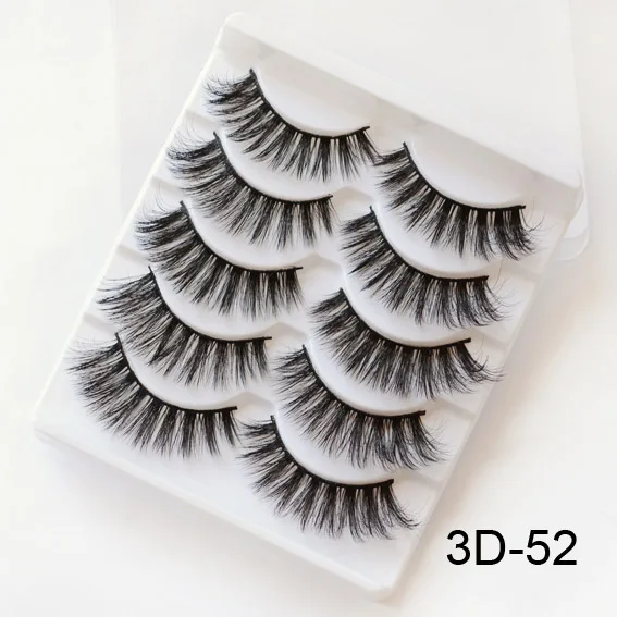 3D-52 Натуральные инструменты для макияжа глаз, 5 пар, 3D накладные ресницы, искусственные ресницы, толстые скрученные ресницы для наращивания, модные женские ресницы для макияжа - Цвет: 3D-52