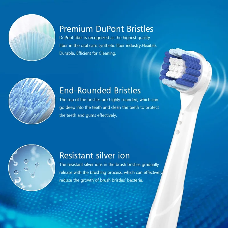 4X Sonic Electric Brush Heads For Oral B Electric Toothbrushes Fit Advance Power/Pro Health/Triumph/Vitality Precision Clean