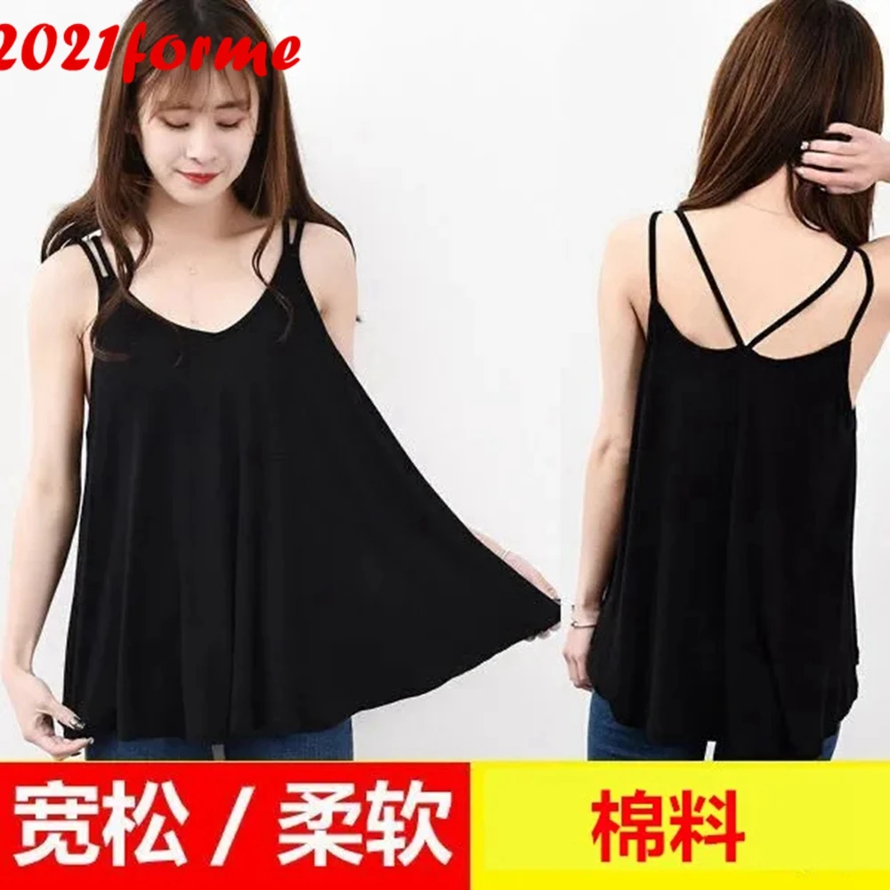 

Женский хлопковый топ с открытой спиной, черный или белый однотонный Свободный Повседневный Топ большого размера, корейский стиль, 2 шт., на ...