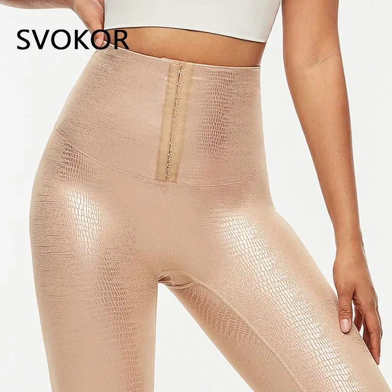 

SVOKOR Hot Sweat Fitness Leggings Women High Waist Compression Femme Legging Anti Cellulite Push Up Sport Activewear Gym Black