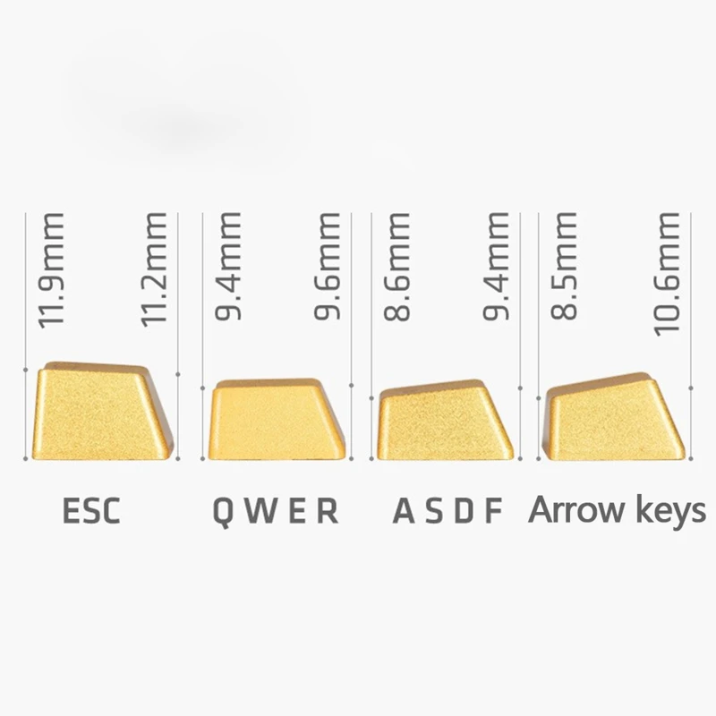 

Replaceable Front Engraving Mechanical Keyboard Metal Keycaps ESC QWERASDF Arrow Cross Shaft Key Cap