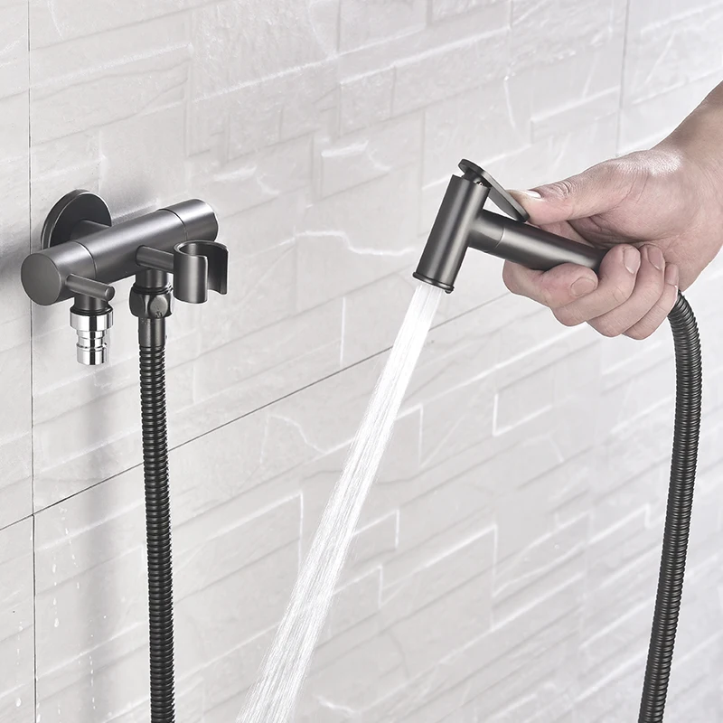 Bidets brass toilet sprayer faucet Chrome-plated Hand-held Wall-mounted Bathroom kitchen Faucet Bidet Sprayer With Hose | Обустройство