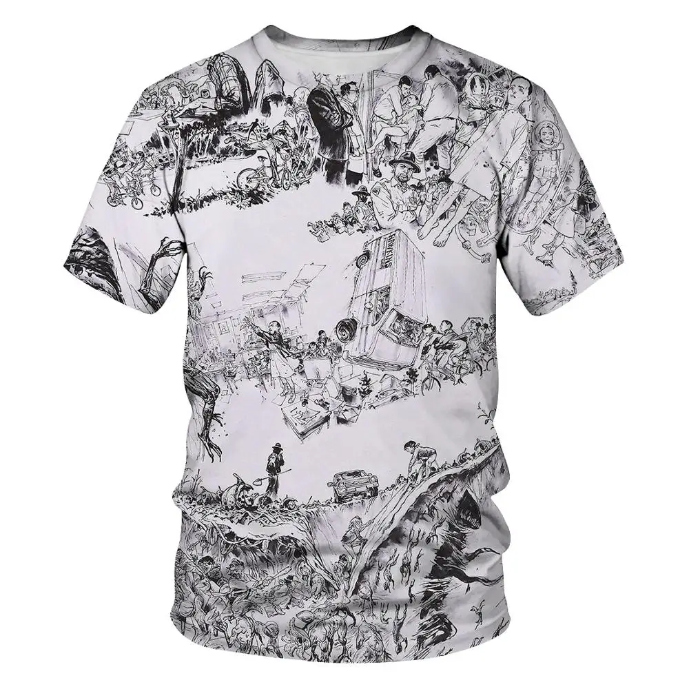 Мужская летняя куртка с коротким рукавом и принтом модная повседневная одежда