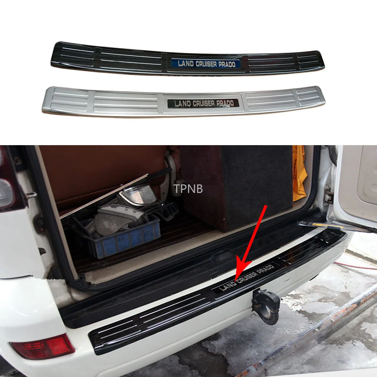 For Toyota Land Cruiser Prado 120 2003 2004 2005 2006 2007 2008 2009 Stainless Steel Internal and External Rear Guard