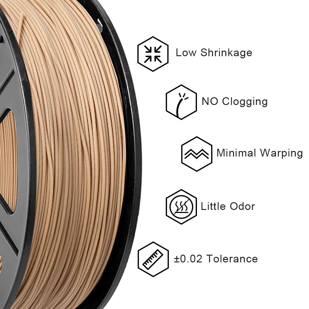 sunlu 1 75mm wood filament 3d printer filament 1kg 1 75 mm low odor dimensional accuracy 0 02 mm free global shipping