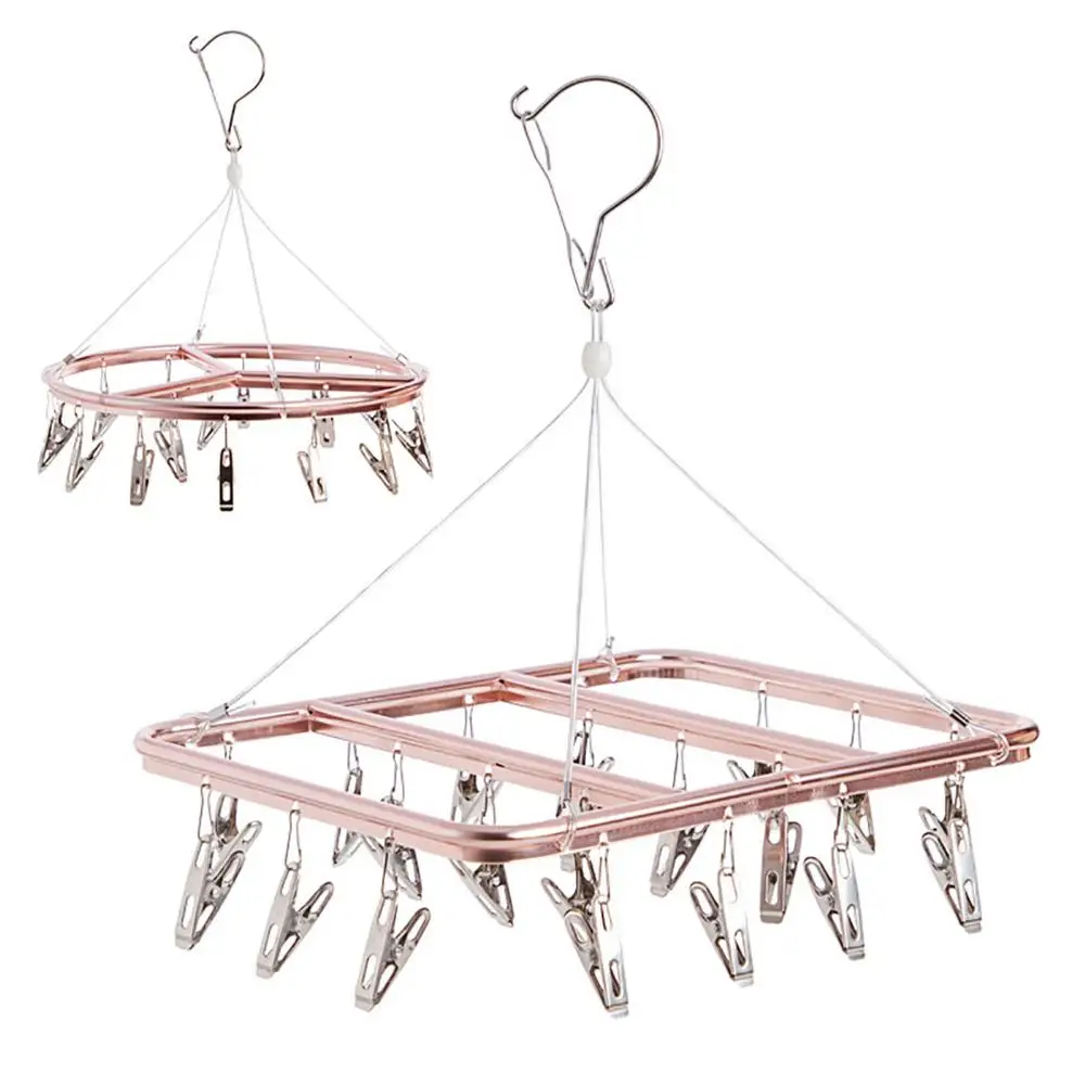 Портативная Вешалка из нержавеющей стали с зажимами 17/20 вешалка для носков и