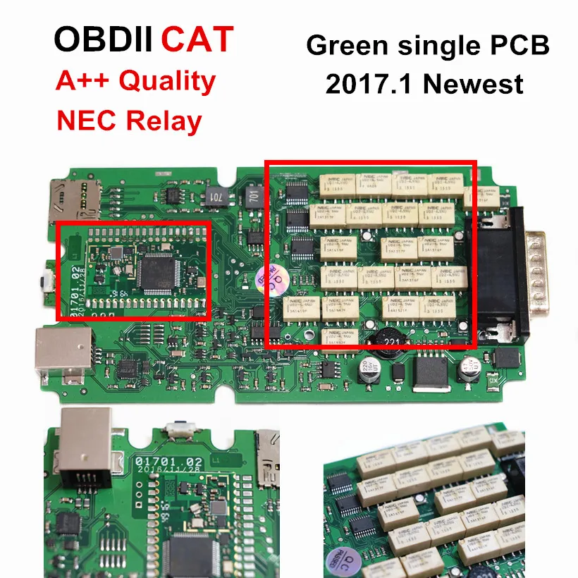2017 1 новейший одноплатный OBDIICAT-tcs автоматический сканер 2016 + KEYGEN OBD2