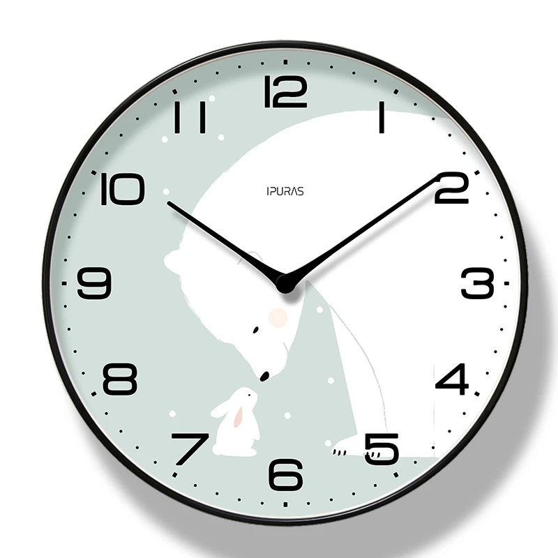 

Round Creative Mute Modern Design Large Wall Clock Clocks for Home Kitchen Living Room Decor Battery Operated Silent