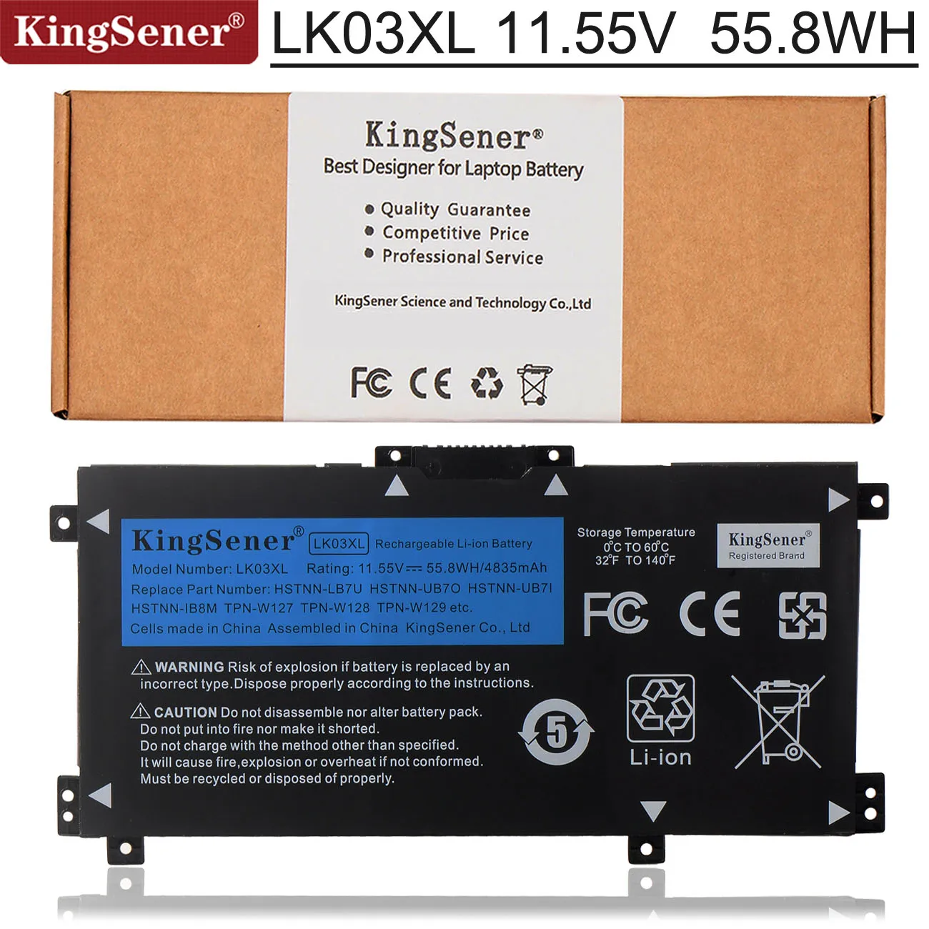 Kingsener LK03XL Laptop Battery For HP envy 15 x360 15-bp 15-cn TPN-W127 W128 W129 W132 HSTNN-LB7U HSTNN-UB7I HSTNN-IB8M LB8J