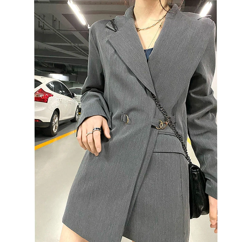 Новинка 2020 корейский дизайн однотонный Блейзер женский костюм новинка