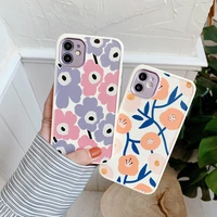 ins flower leaves phone case for iphone 12 pro 12mini 11 pro max 8 7 plus x xs max xr se 2020 soft tpu shockproof bumper cover
