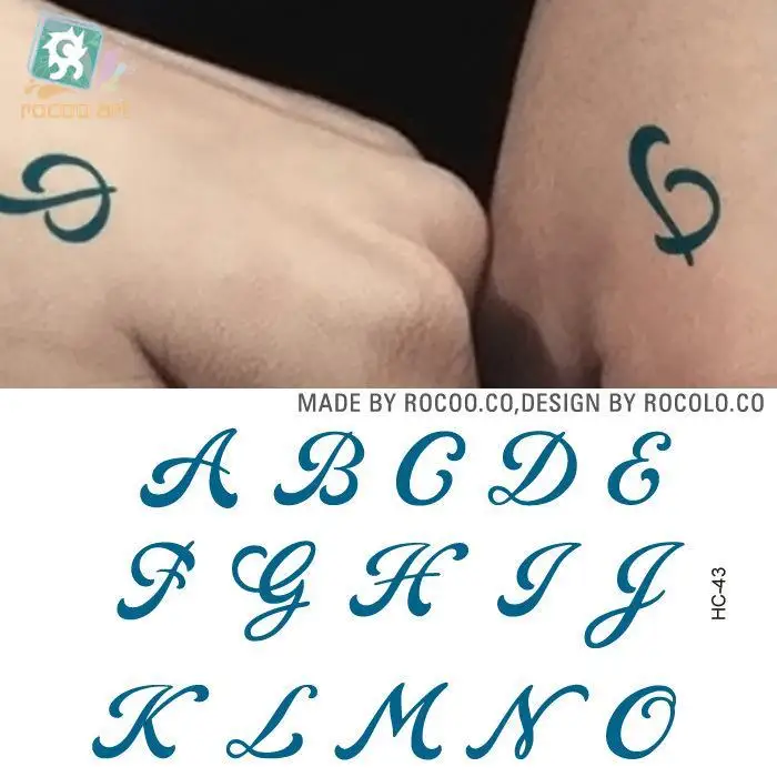 

Waterproof Temporary Tattoo Sticker Blue Word angel bull cross English Letters Flash Tatoo Fake Tatto for Woman Men