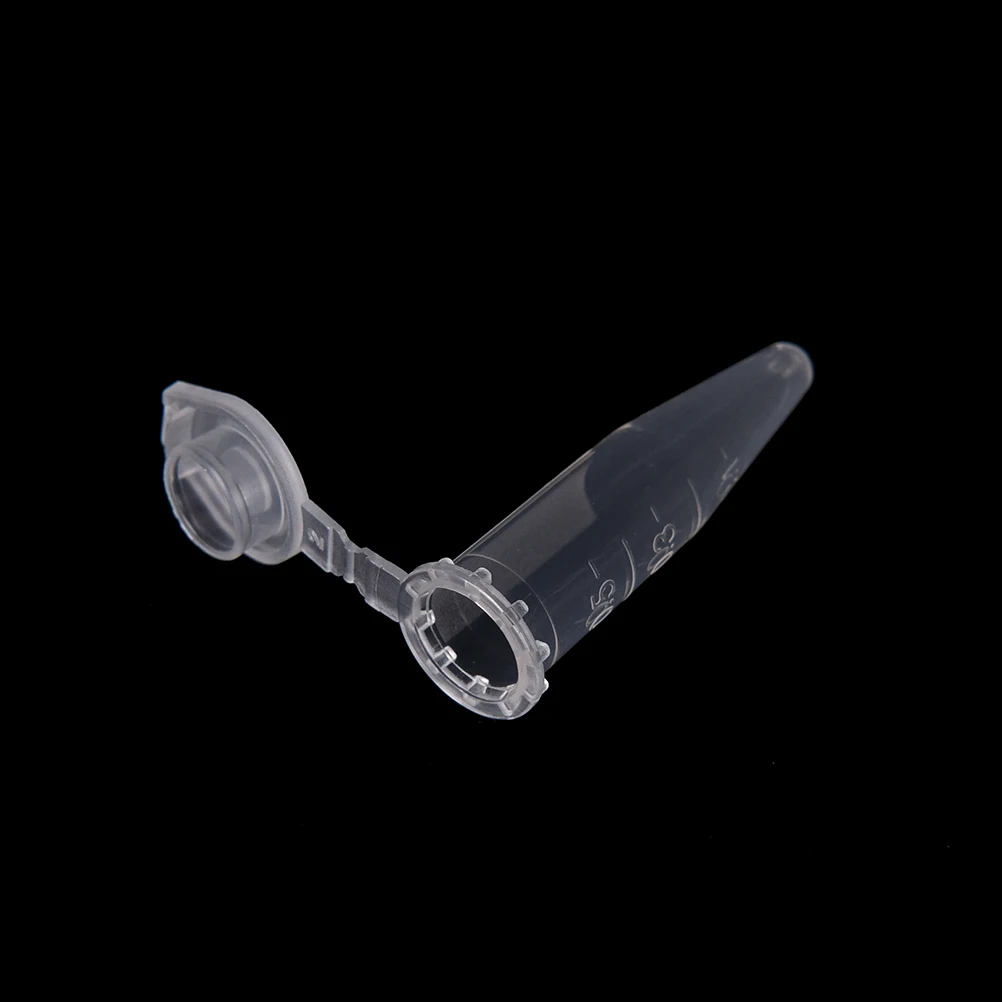 

100 PCS Clear Micro Plastic Test Tube Centrifuge Vial Snap Cap Container for Laboratory Sample Specimen School Stationery 0.5 ML