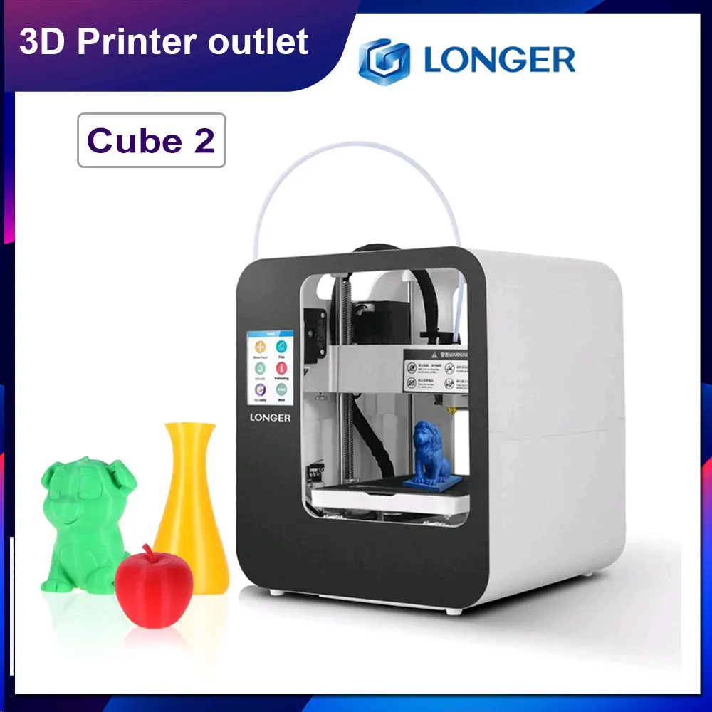 Больше Cube 2 мини Настольный 3D принтеры полностью собран с 8 дюймов ЖК дисплей