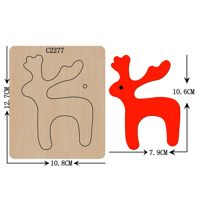 Новые деревянные штампы для скрапбукинга C2277 с рождественским оленем | Дом и сад